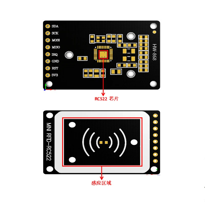 RC-522 Antenna RFID IC Wireless Module For Arduino IC KEY SPI Writer Reader IC Card Proximity Module 13.56MHZ