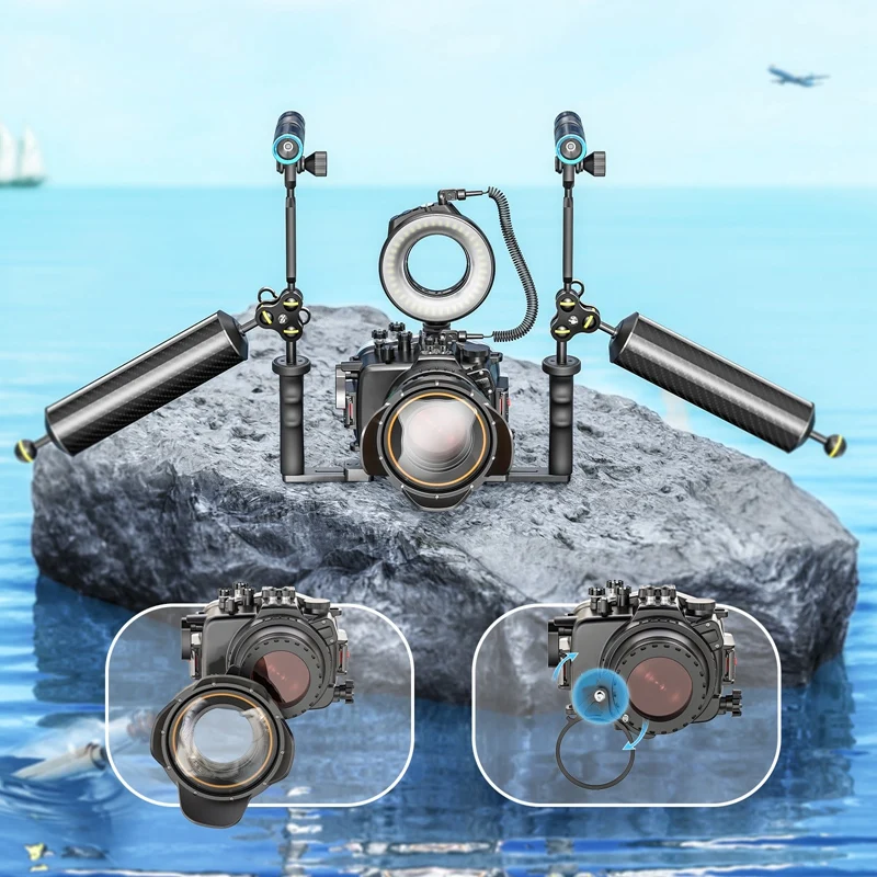 HOT-For SLR Camera 67Mm Portable Waterproof Wide Angle Dome Port Lens Housing Case Underwater Diving Parts