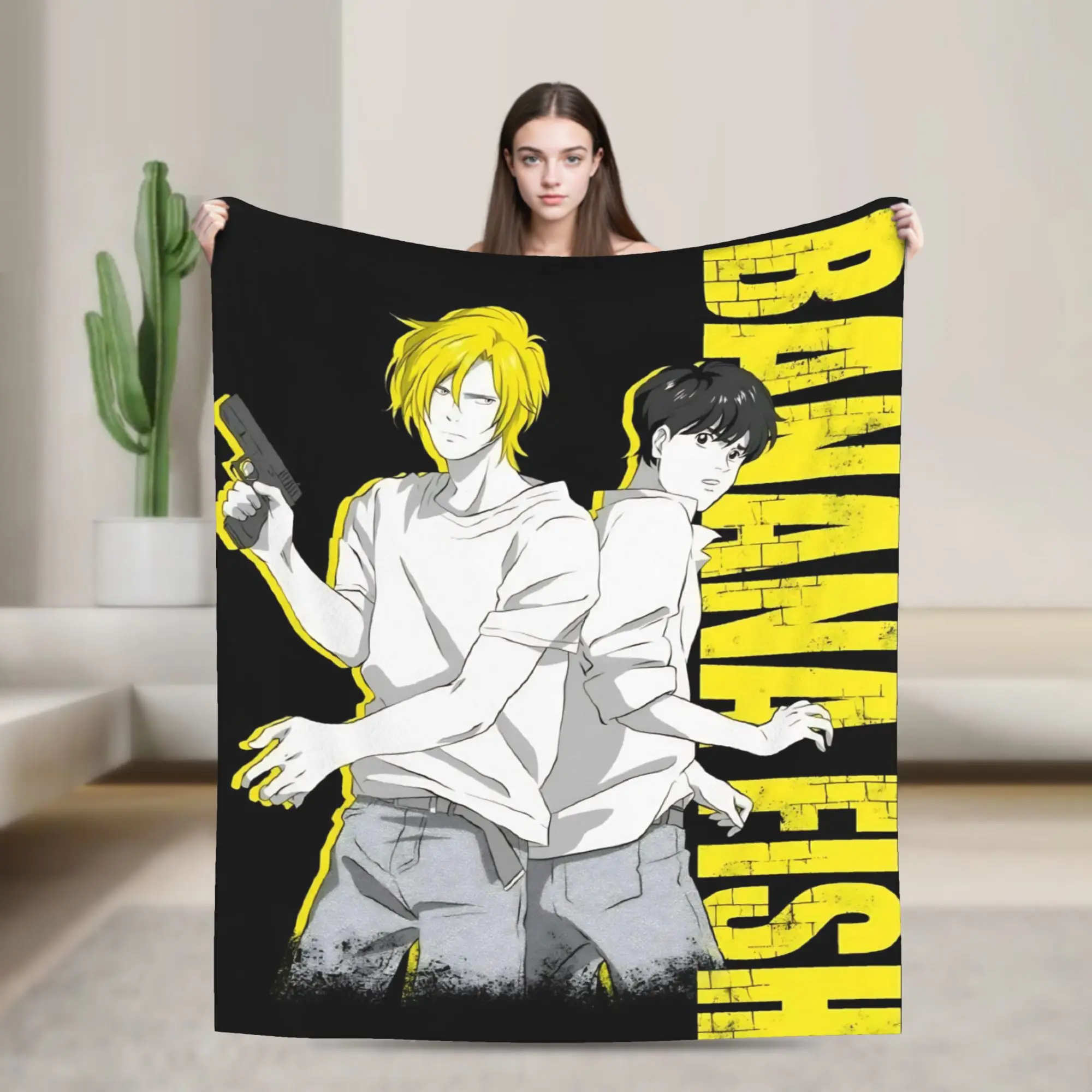 Banana Fish Anime Throw Blanket for Couch  Soft Fuzzy Plush Blanket 50x60 Inches Multi-size Bedspread for All Seasons