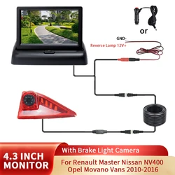 Car Brake Light Reverse Camera With 4.3-inch Car Monitor For Renault Master Nissan NV400 Opel Movano Vans 2010-2016