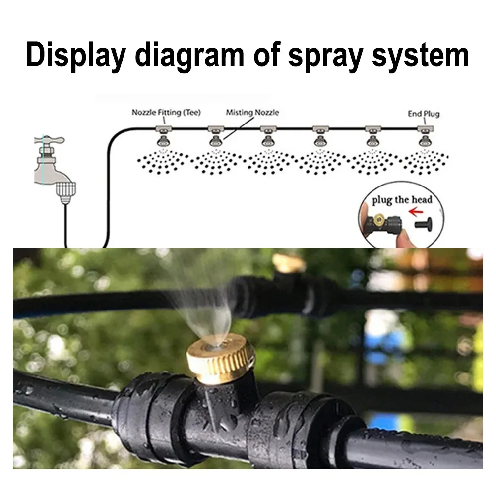 Automatic Flower Watering Machine 6M-25M DIY Low-pressure Spray System Garden Potted Plant Atomization Spray Irrigation Suit