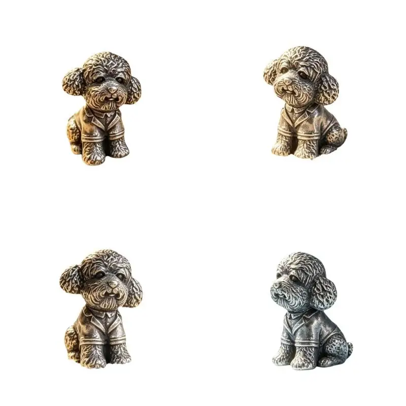 Vintage Dog Figurine Exquisite Carving Durable Alloy Build For Home Decor Dog Lover Gifts