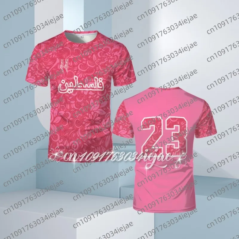 

Palestine Football Jersey Men’s Tshirt 3D Light Luxury Digital Print Soccer Uniform Summer Palestinian Flag Sport Kids/Adult Tee