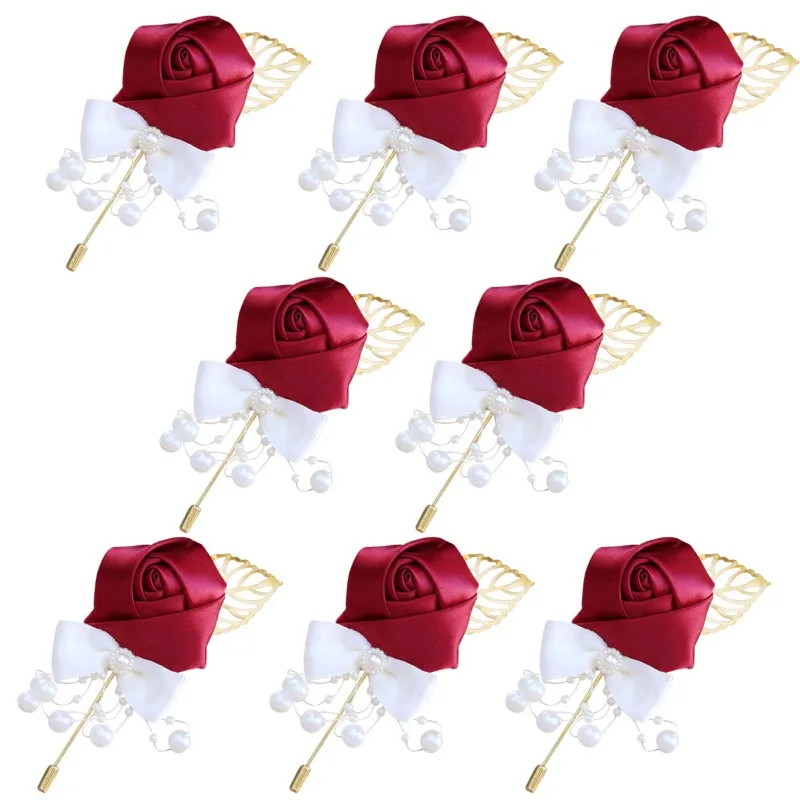 

Жених Невеста Шафер Грудь Цветочный Набор Свадебный Костюм Воротник Булавка Имитация Цветочного Материала Свадебная Вечеринка Украшения