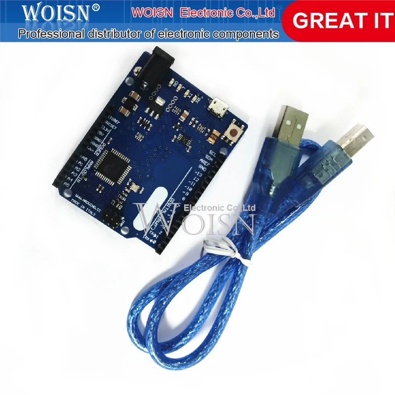 1 pz/lotto Adatto per la scheda di sviluppo Leonardo R3 ATMEGA32U4 versione ufficiale con cavo dati UNO