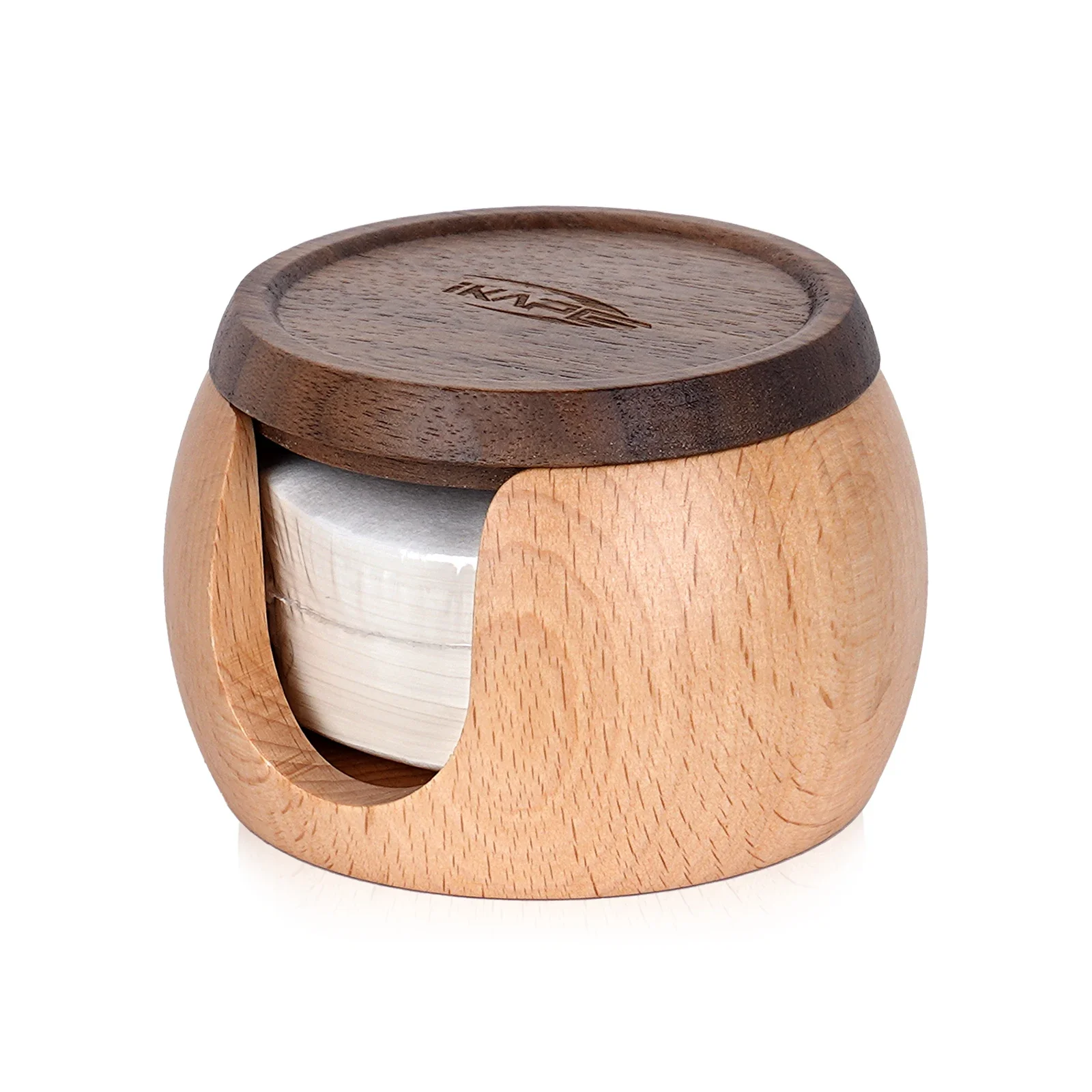 IKAPE Caja de madera para café expreso y filtros de papel de 200 piezas, filtros de papel para pantalla de disco de café para cesta de portafiltro de 51/54/58 mm