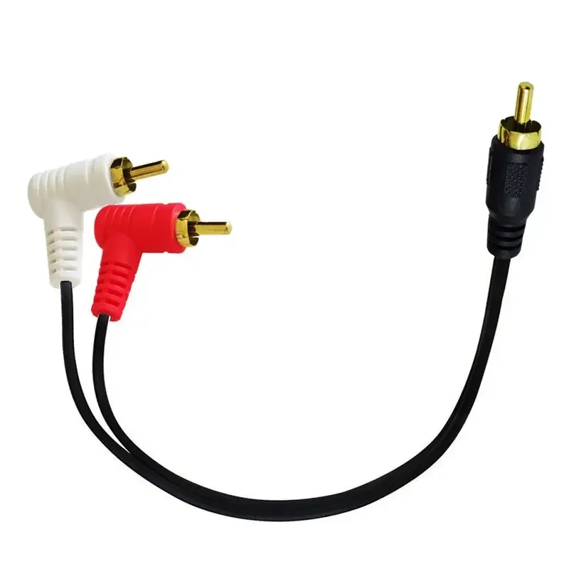 1/2 Bend Single Lotus To Double Lotus Single RCA To Double RCA Audio Coaxial 1/2 Speaker Power Amplifier Cable