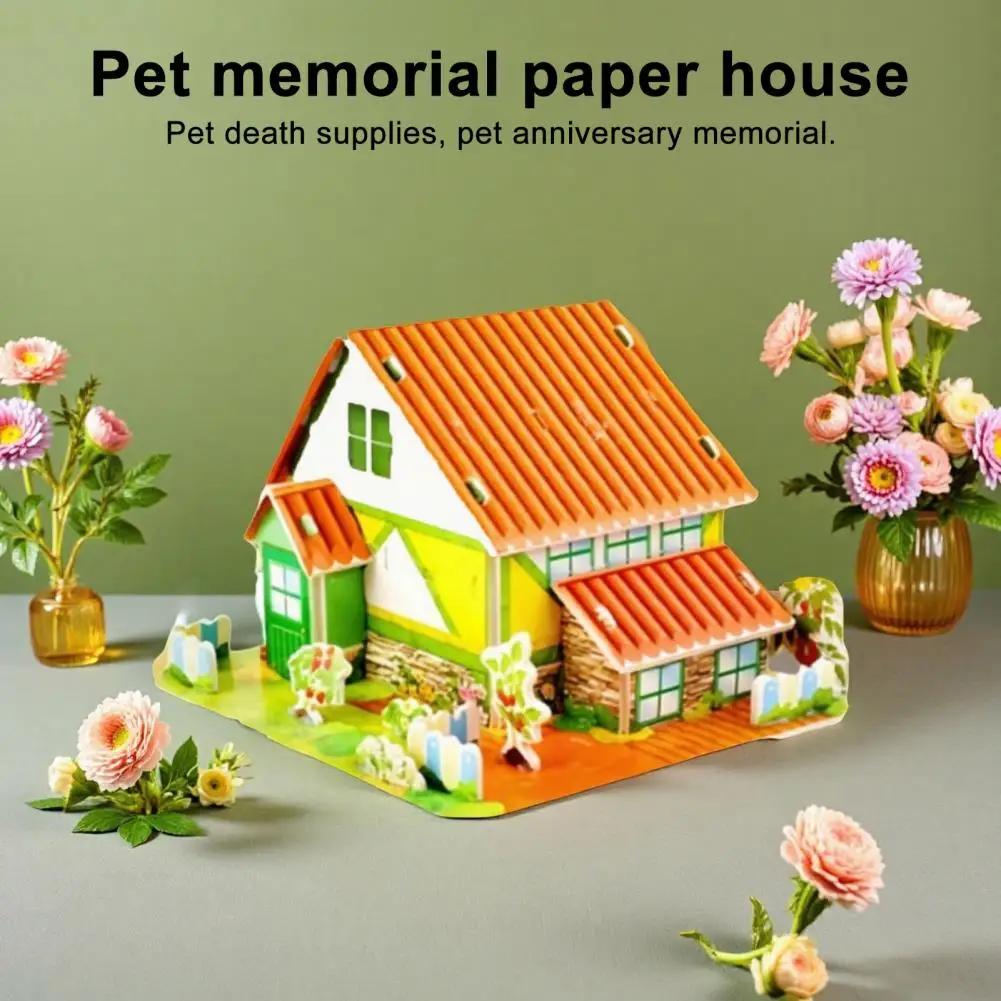 Pet Paper Shelter Cats Dogs Cremation Paper House Pet Memorial Cardboard House Pet Burial Ceremony Keepsake House Decoration Sym