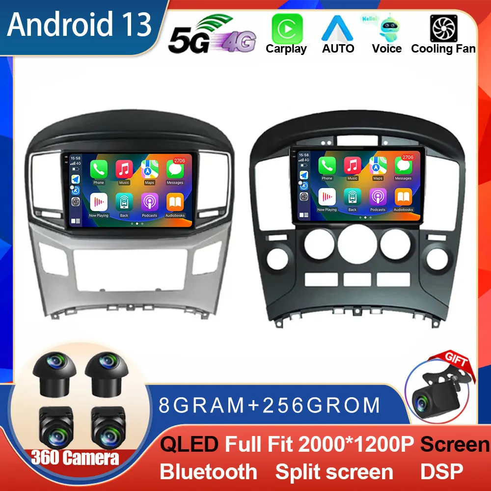 Android 13 For Hyundai H1 Grand Starex i8000 TQ 2007-2015 Car Radio Multimedia Video Player GPS 4G WIFI 360 Camera DSP 8+256GB