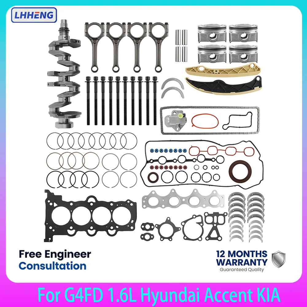 Engine Overhaul Rebuild Kit For Hyundai Accent Veloster Kia Rio Soul 1.6L G4FD GDI Petrol 2012-2017 Crankshaft Timing