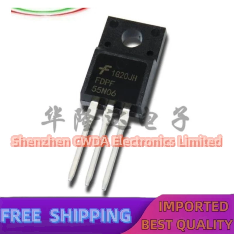 10PCS-20PCS  FDPF55N06 55N06 55A/60V   MOS  TO-220F In Stock Can Be Purchased