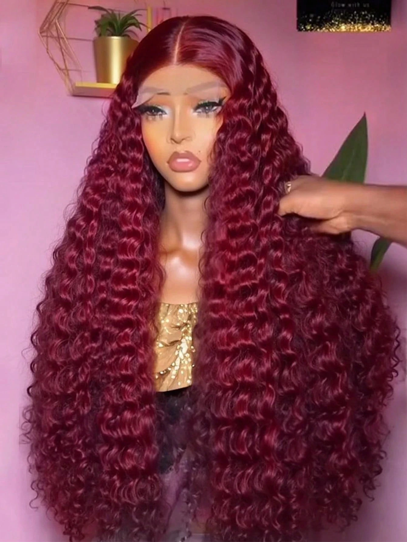 30 34 Inch Burgundy Curly Wig 99J 13x4 Hd Lace Frontal Deep Wave Human Hair for Women Red Colored Transparent Lace Front Deep Wave Wigs