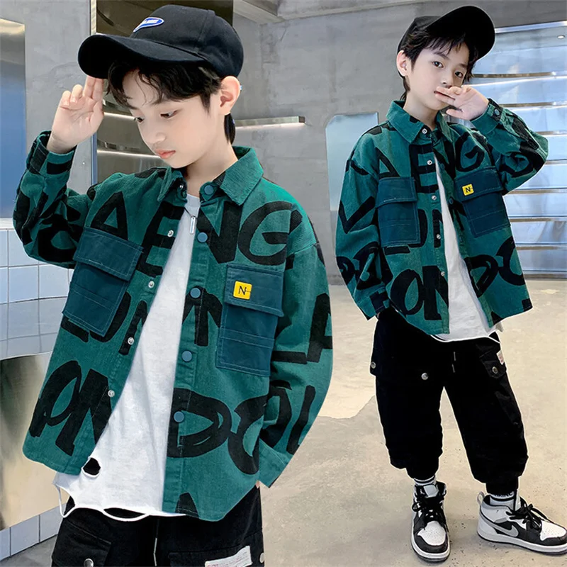 

Boys Baby's Kids Blouse Jacket Outwear 2023 Spring Autumn Shirts Cotton Gift Plus Size Children's Clothing