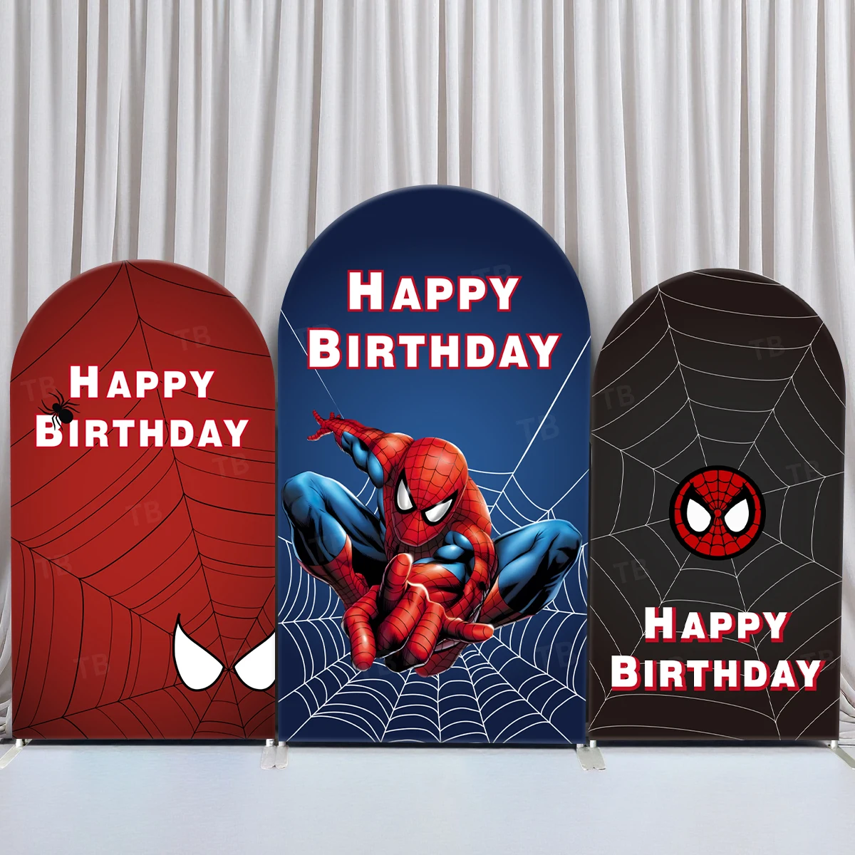 

TB Marvel Theme Superhero Spiderman Arch Backdrop Cover for Boy Birthday Party Baby Shower Photograph Background Wall Decoration