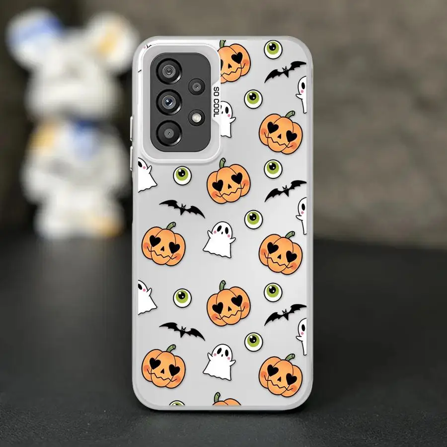 الكرتون هالوين اليقطين الخفافيش لينة غطاء حقيبة لهاتف سامسونج غالاكسي A55 A51 A56 A54 A26 A36 A72 A71 A52 A35 A53 A73 #1