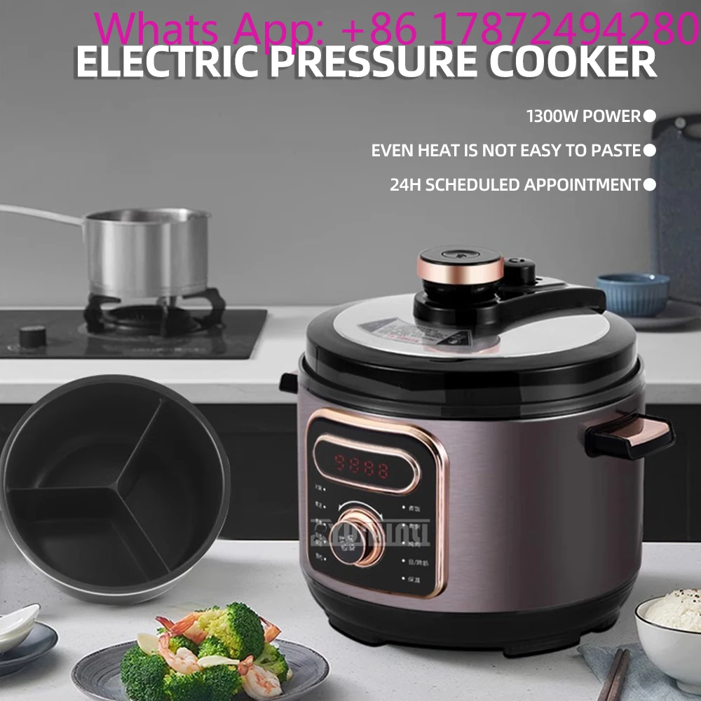 5L Eectric Pressure Cooker Three Compartment Electric Rice Cooker Non Stick Pot Rice Cooker Multipurpose
