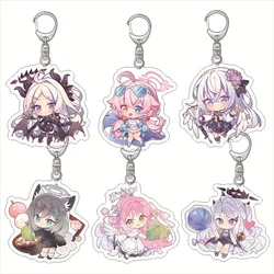 6CM Blue Archive Kuda Izuna Anime Acrylic Figures Keychain Cartoon Cute Shirasu Azusa Bag Pendant Chaveio Women Car Keyrings