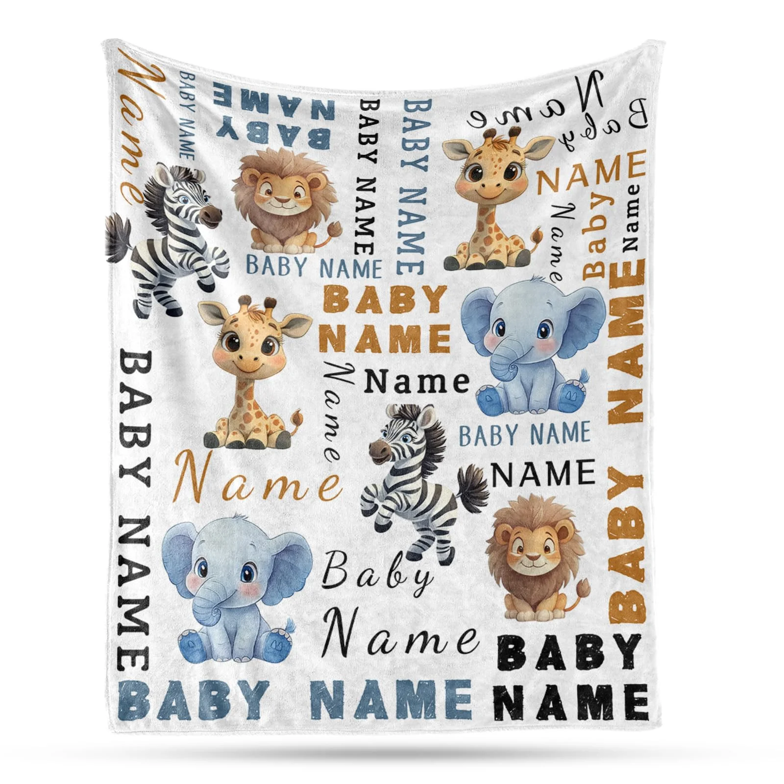 

VIKAMA Jungle Animal Baby Blanket Soft and Comfortable Sofa Blanket for Nursery Baby Stroller Blanket Baby Shower Gift