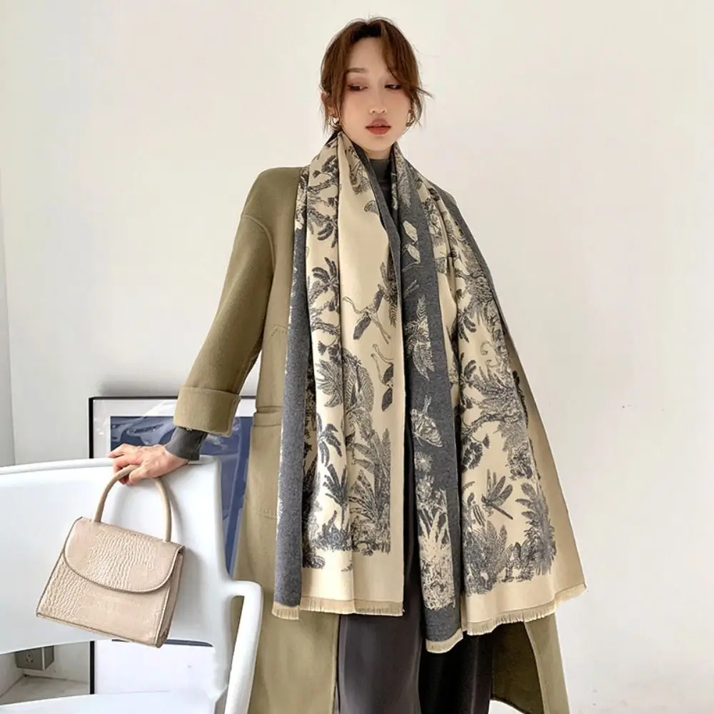 

Printing Ethnic Style Scarf Large Bohemia Imitation Cashmere Shawl Warm Scarf Accessories Double-sided Cape Autumn Winter