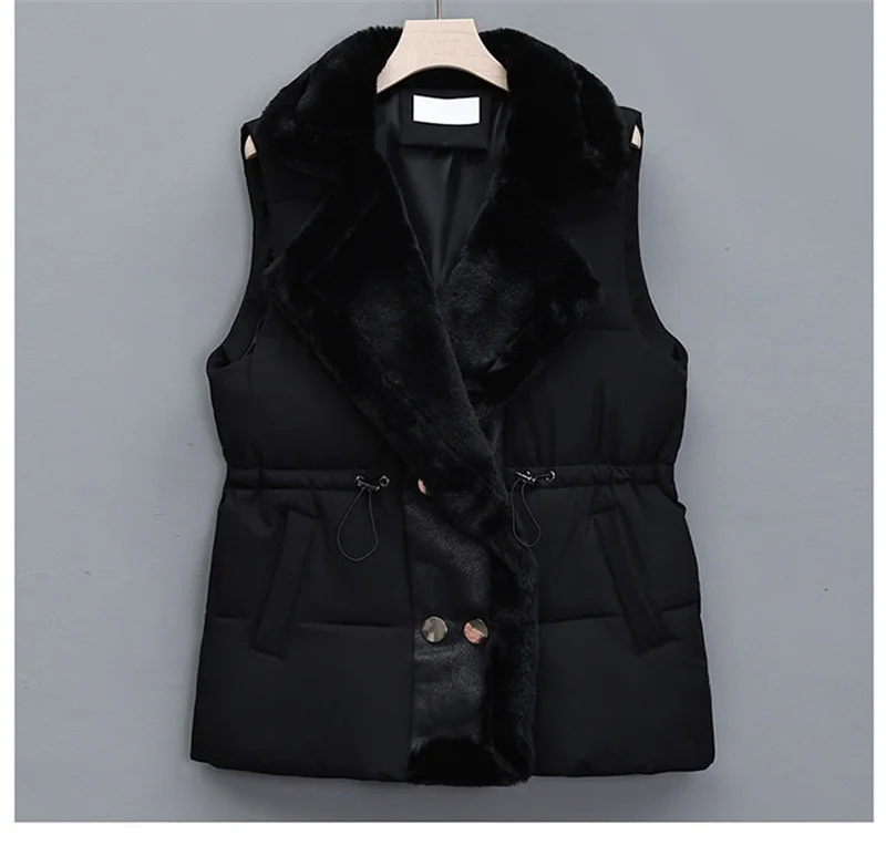 New Cotton Padded Sleeveless Women Outwear 2024 Solid Color Puffer Vest Ladies Coat Winter Down Cotton Waistcoat Female Jacket