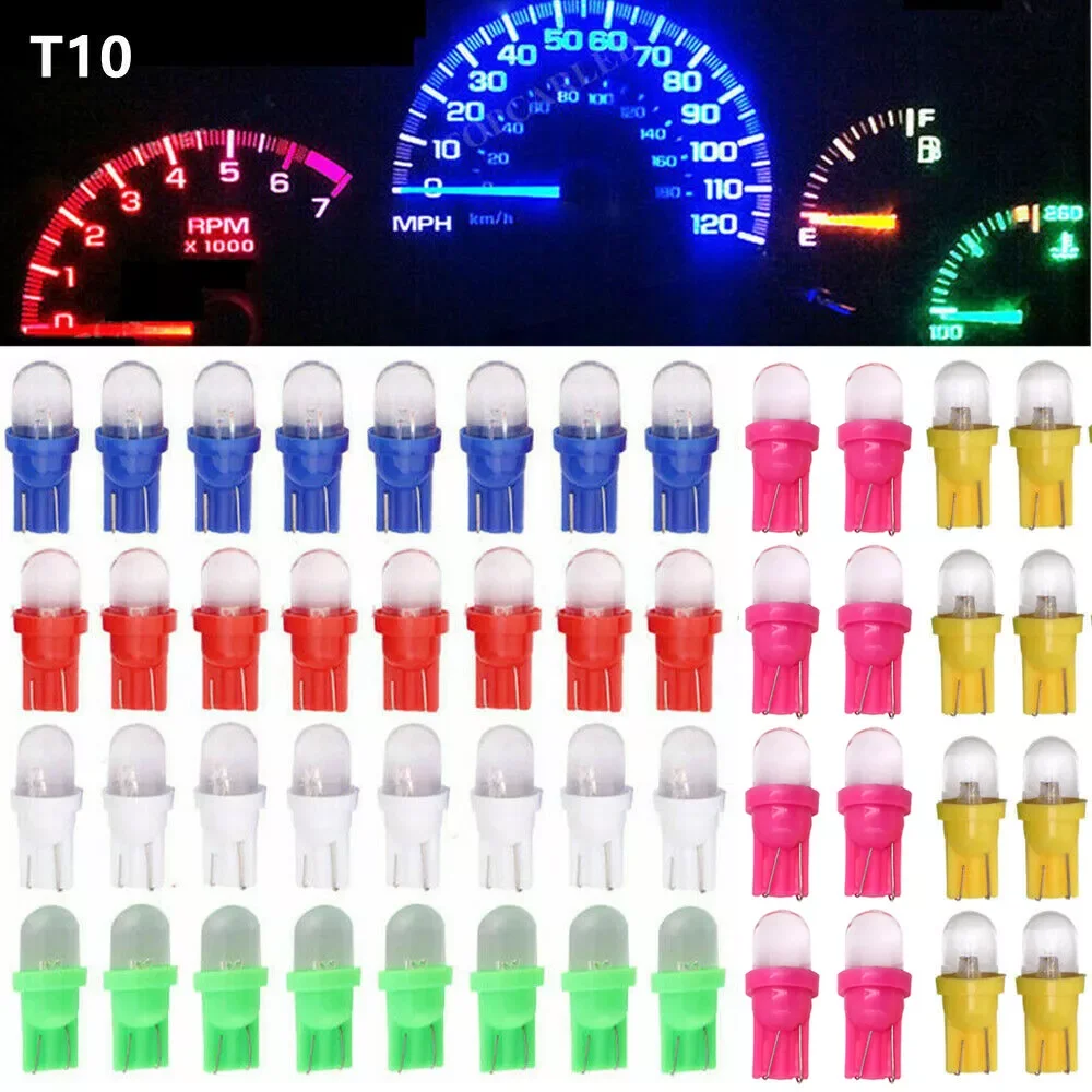 10Pcs T10 12V 5W 194 168 158 W5W 501 LED Side Car Wedge Light Lamp Bulb Car Side Bulbs Canbus Error Free Accessories 6 Colors