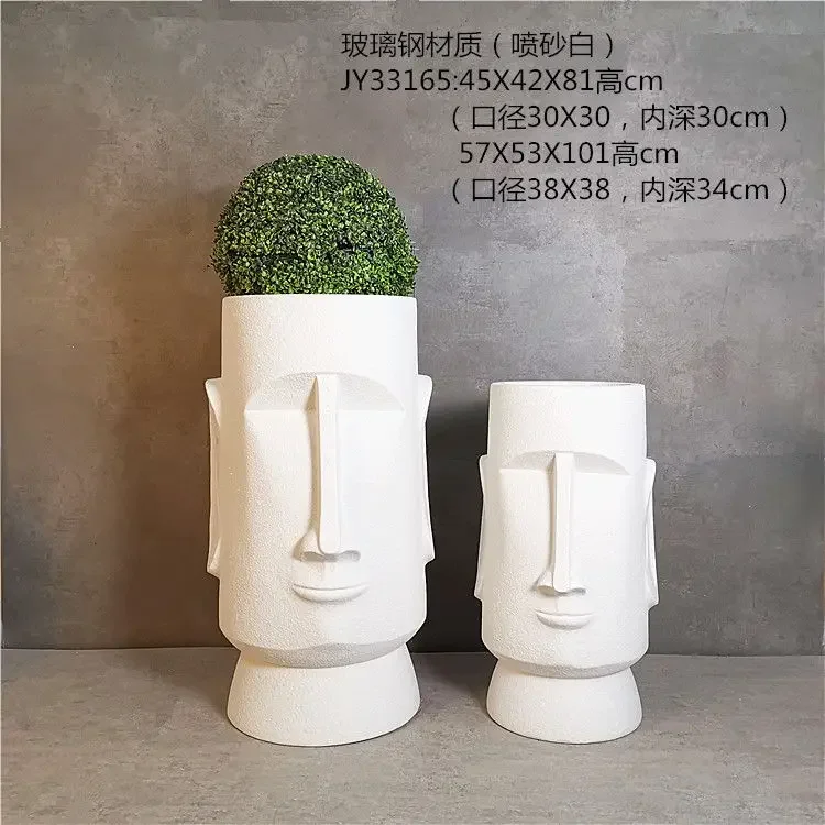 Floor Vase Creative Nordic Big Indoor Decorative Floor Vases Landscaping Vasi Da Interno Abstract White Frp Large Face Form