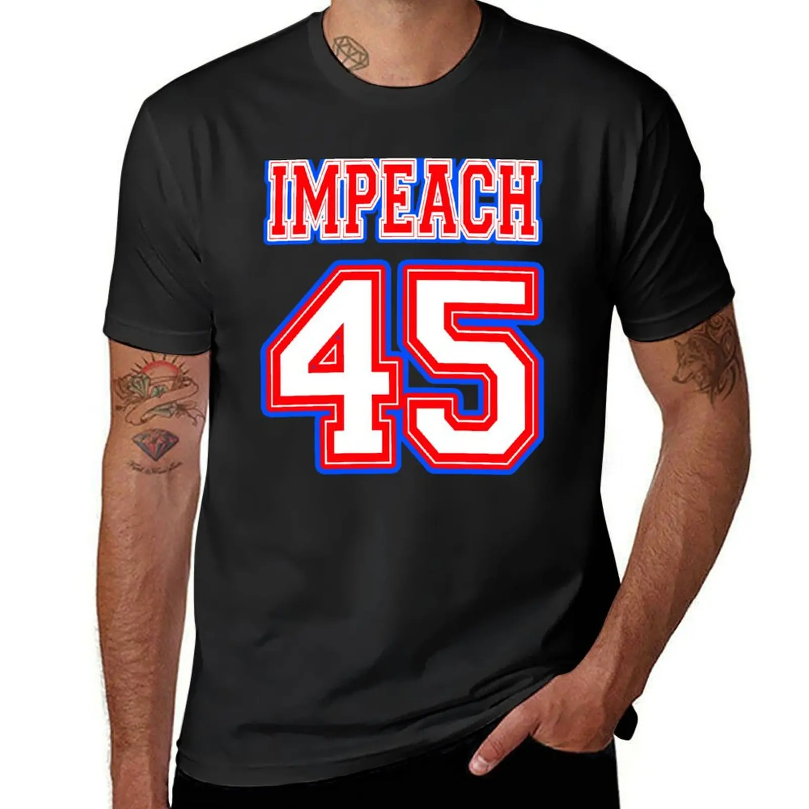 Impeach 45 T-Shirt anime clothes blacks customizeds summer top plain black t shirts men