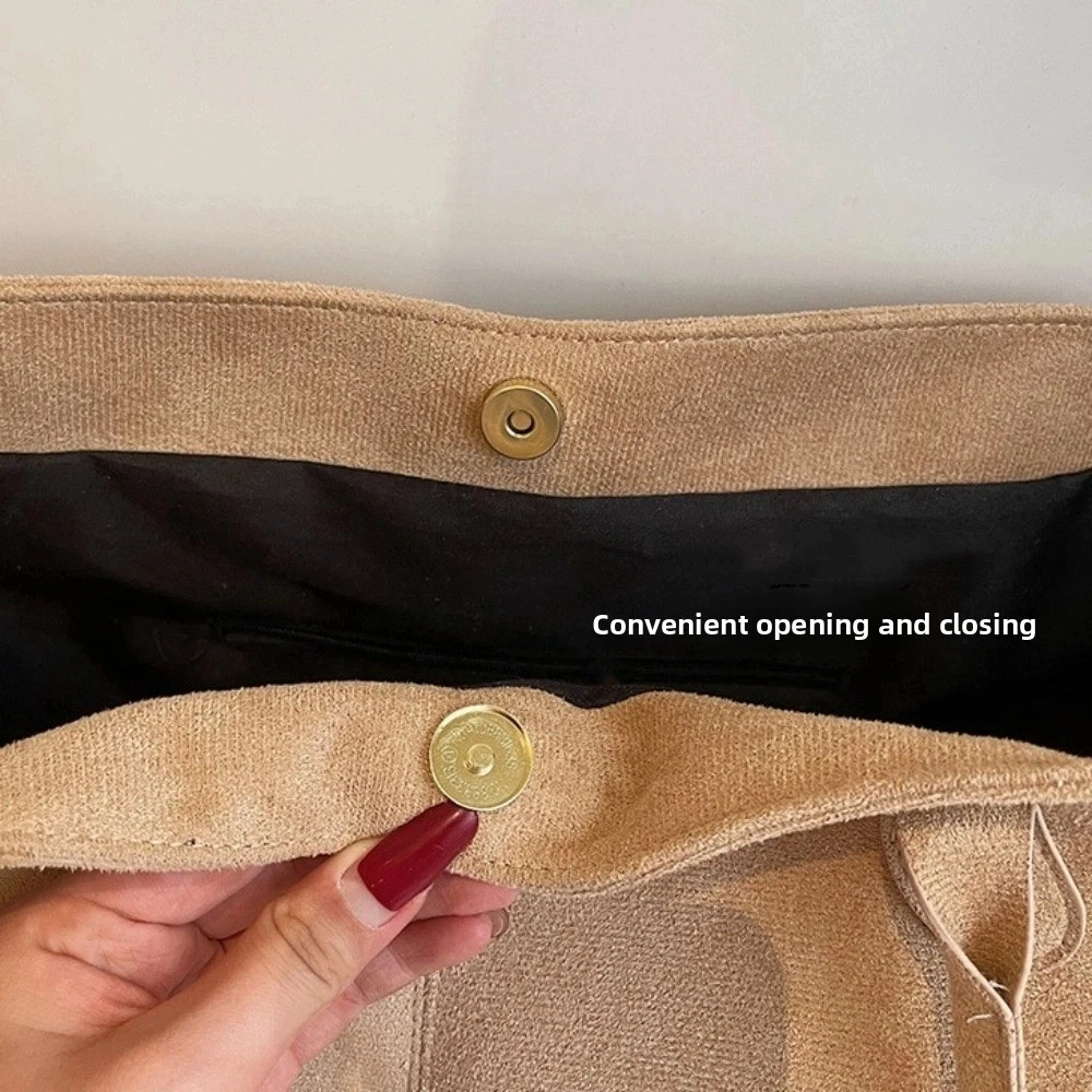

Shoulder Pouch Suede Shoulder Bag Storage Korean Style Suede Handbag Suede Bucket Bag Large Capacity Underarm Tote Bag Women