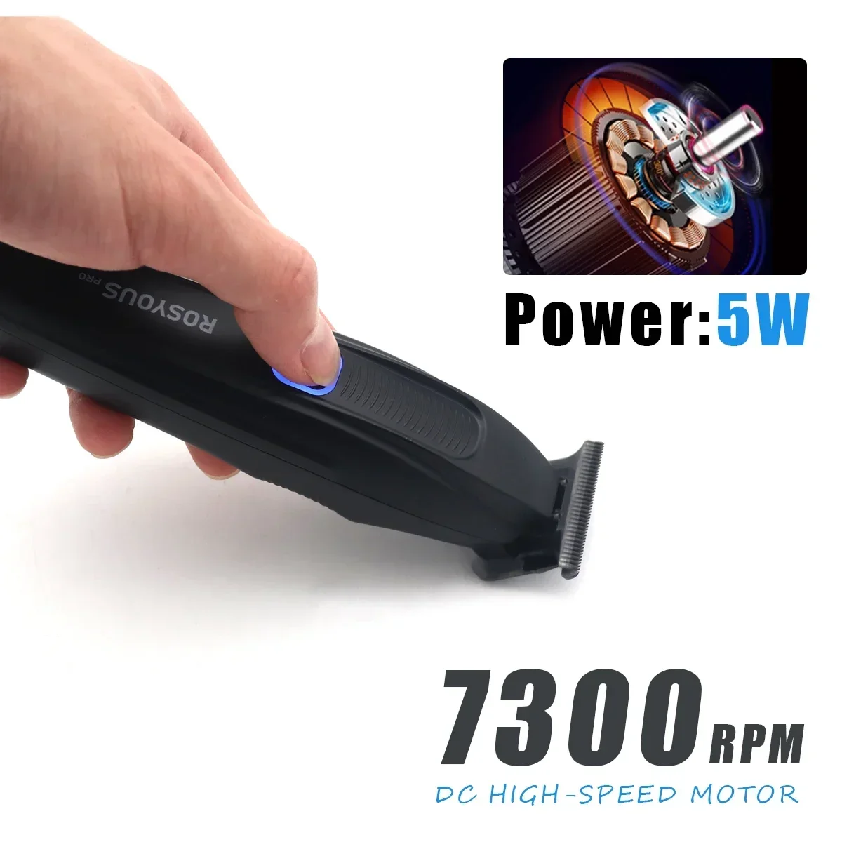 مجموعة ماكينة قص الشعر الاحترافية من ROSYOUS للرجال مع شفرة DLC 10000 دورة في الدقيقة شاحن قاعدة ماكينات قطع الحلاق RS-106 078 620