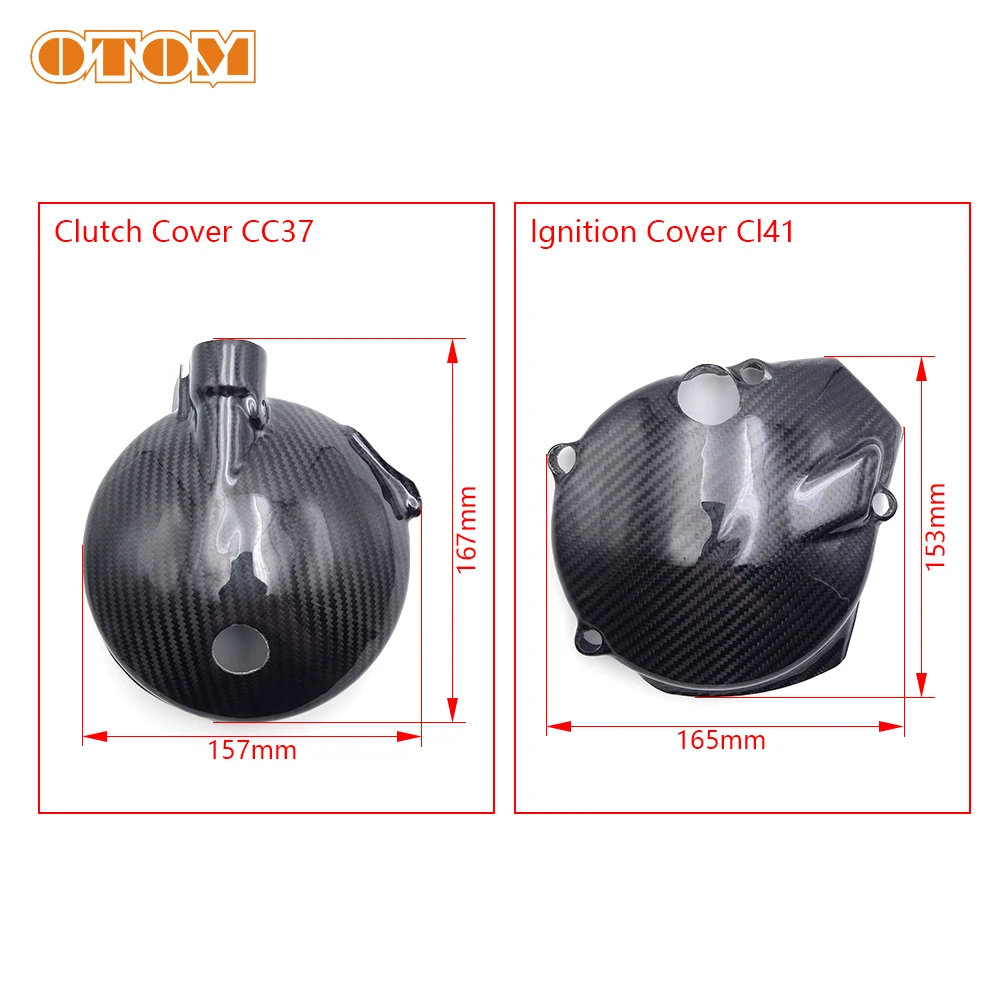 OTOM Motorcycle Clutch Cover-CC37/Ignition Cover-Cl41 Carbon Fiber Magnetic Motor Stator Clutch Guard Protector For HENGJIAN