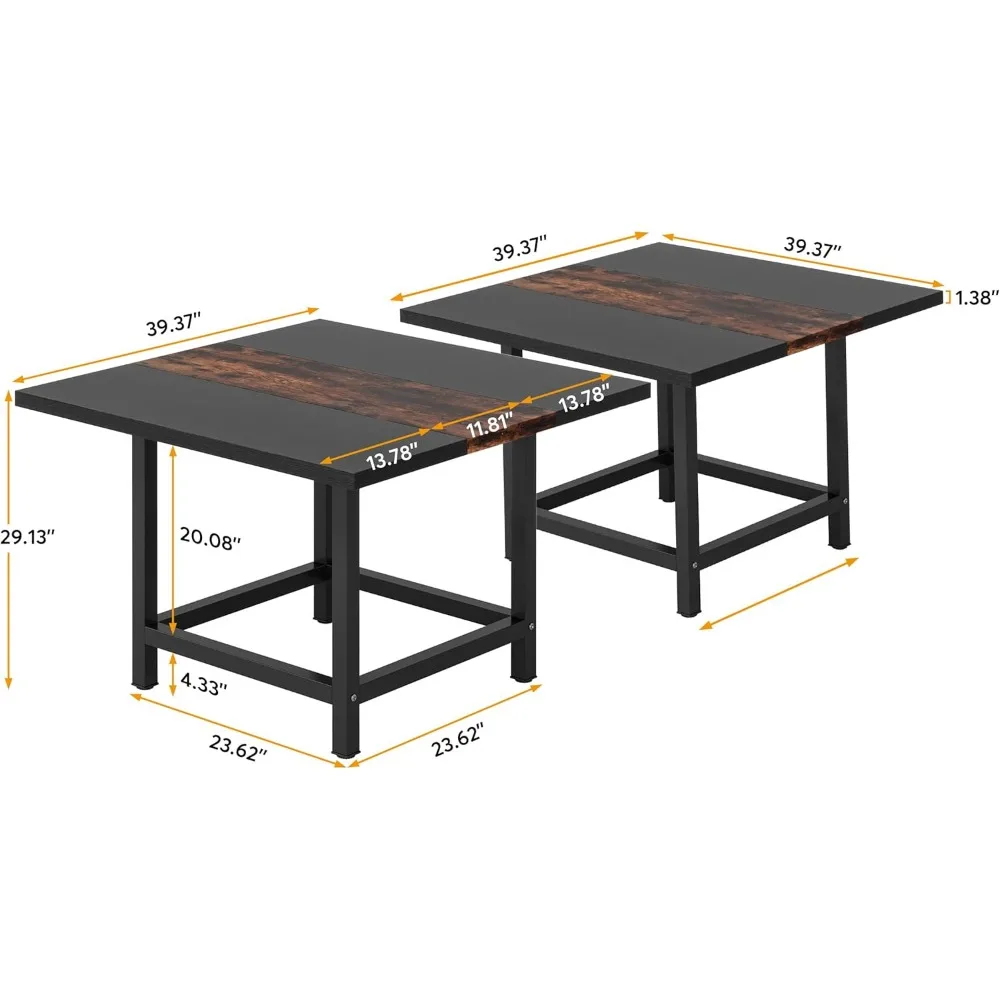 6.5 Ft Modulaire Vergadertafel, Houten Seminaritafel Voor Kantoor, Vergaderruimte, 2 Aparte Tafels (Stoel Niet Inbegrepen)