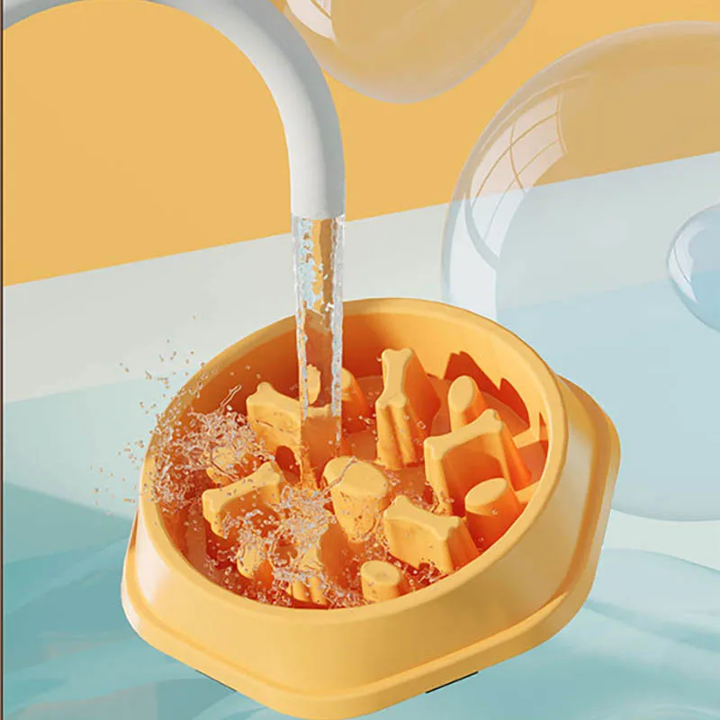 وعاء طعام بطيء للكلاب، وعاء للكلاب، وعاء للكلاب، مضاد للانزلاق ومضاد للاختناق، وعاء تغذية للحيوانات الأليفة، وعاء طعام للكلاب الصغيرة، وعاء للقطط