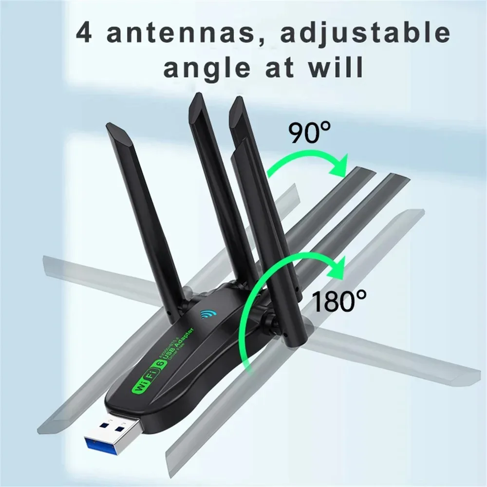 WIFI 6 AX900 4 антенны USB WiFi BT 5.4 Адаптер 2 в 1 Dongle Беспроводная внешняя сетевая карта Wlan для Windows 10/11 Driver Free