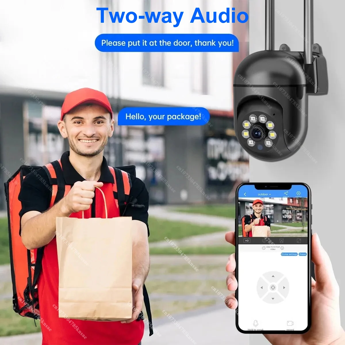 2/3/5MP Security Surveillance PTZ Camera Wifi IP Outdoor 4X Zoom Cameras AI Human Tracking Two-way Audio HD Night Color Cam