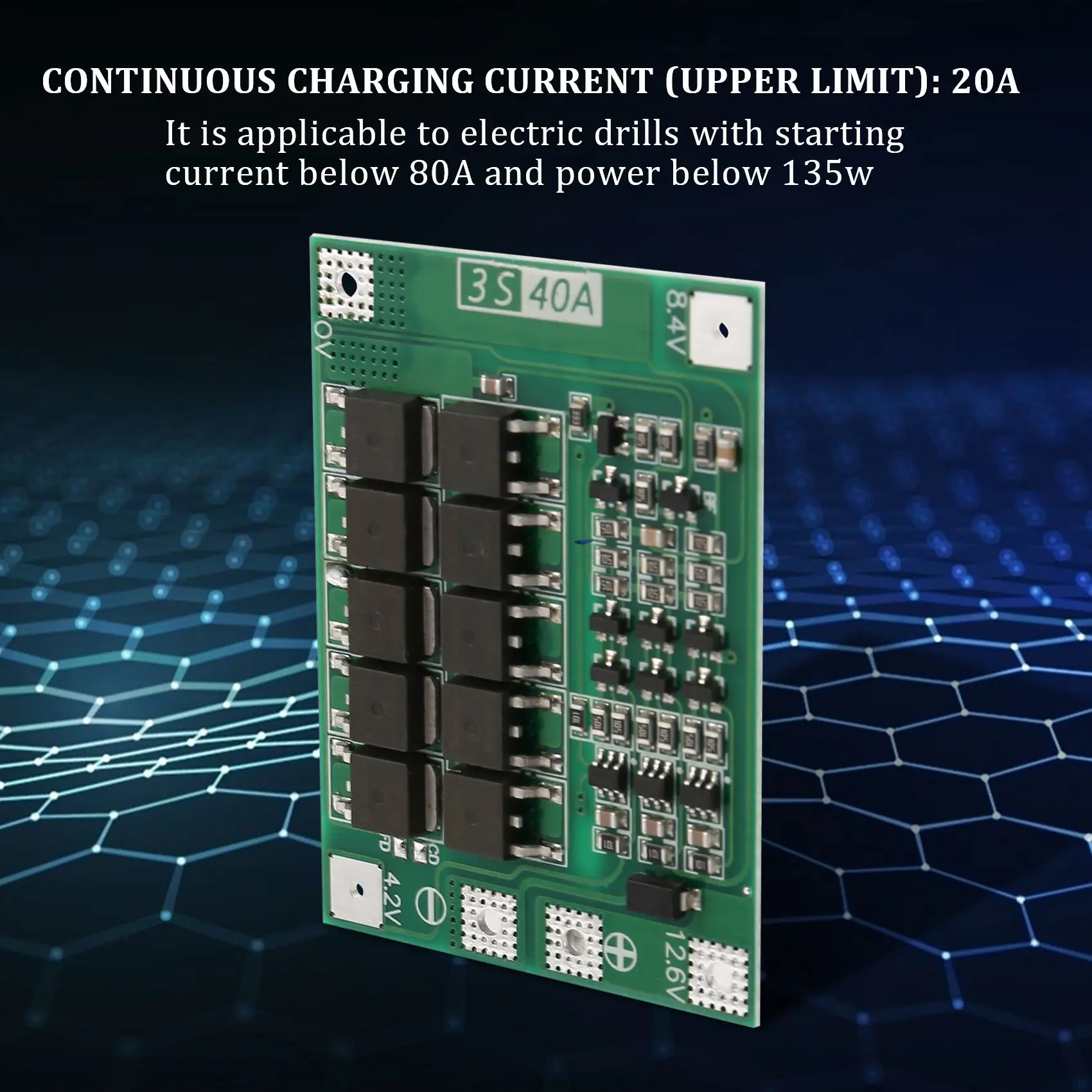 Carte de protection du chargeur de batterie au lithium, 3S, 40A, 18650 Eddie Ion, Pcb, Bms, moteur de forage, 11.1V, 12.6V, Lipo Cell Tech