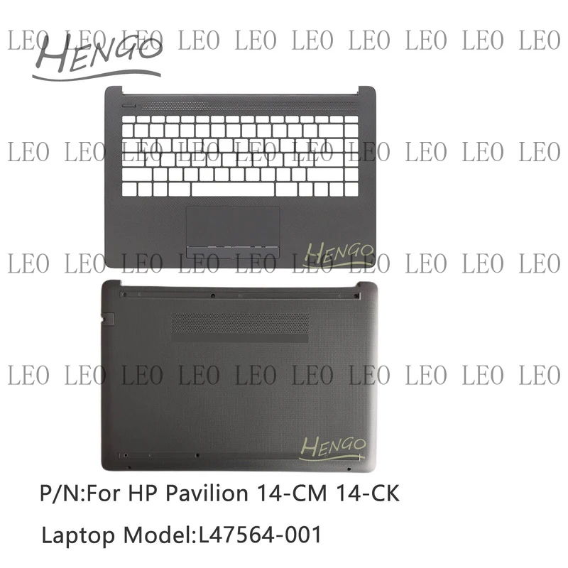 SS New L47564-001 For HP 14-CM 14-CK Palmrest Upper Case + Bottom Cover Shell Gray