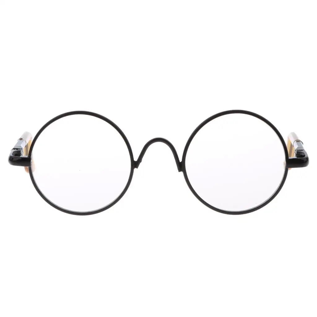 Metal Fashion Doll Glasses Mini Round Eyewear Pair for 12 Inch Blythe Doll Outfit and Dressing