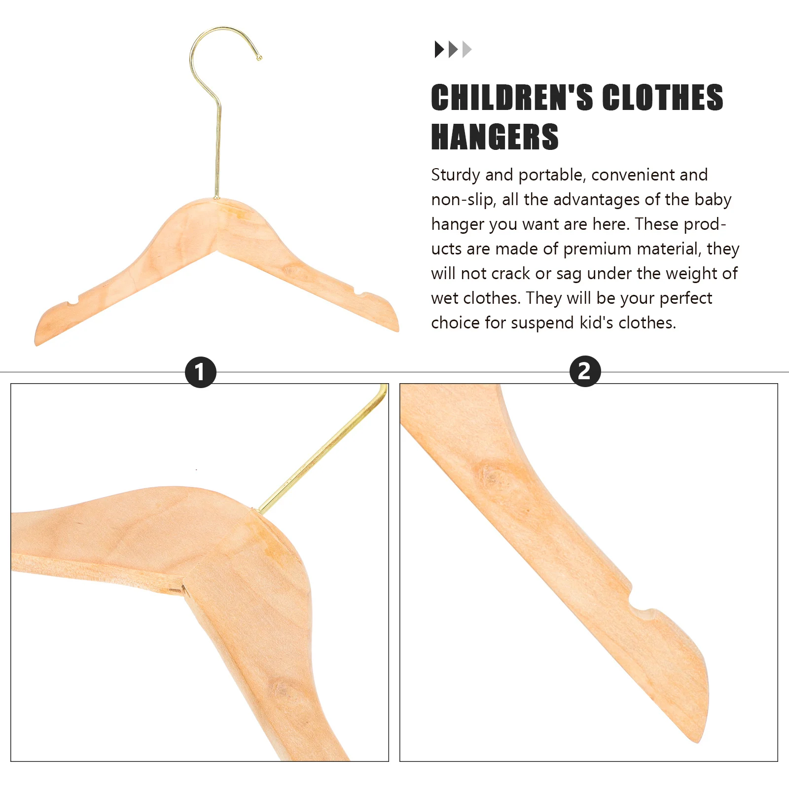 

10Pcs Children's Clothes Hangers Small Wood Hangers Reliable No Distortion for Baby Clothing Small Clothes Hanger