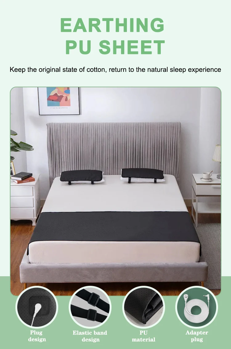Earthing Conductive Leather Mattress Cover,EMF-Shielding,Tear-Resistant,Water-Repellent,Cozy Bed Mat.