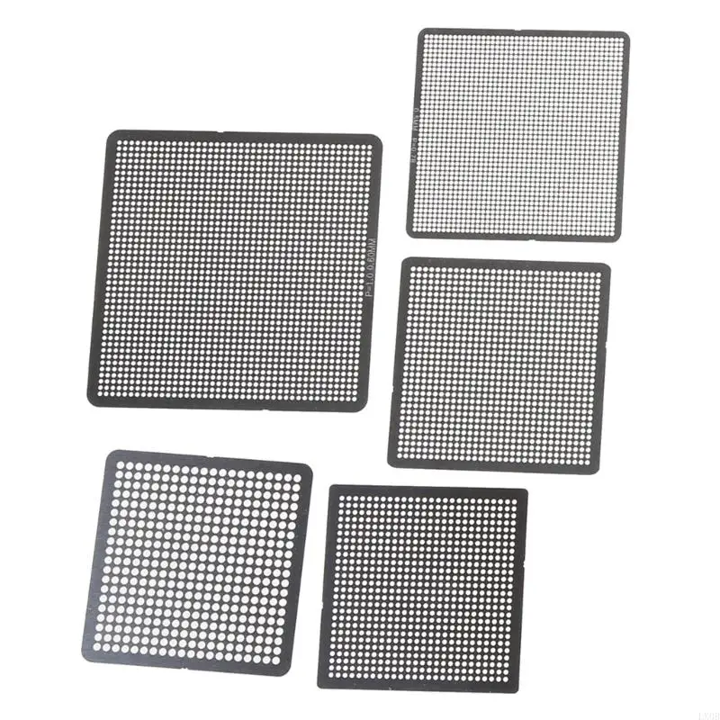 LX0B BGA Rework Net,27pcs BGA Universal Reballing Rework Net Stencils Steel Template