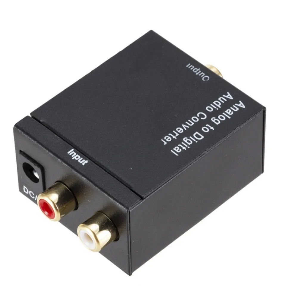 Toslink Audio Analog To Digital Audio Converter Digital Audio SPDIF with Power Cord RCA