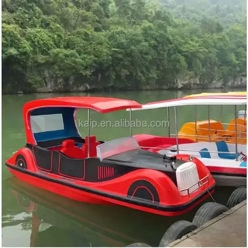 Luxury retro fiberglass electric classic leisure sightseeing boat inflatable battery bumper boat transparent kayak surfboard