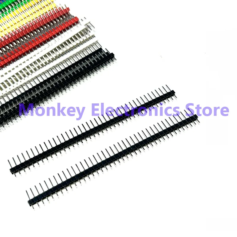 30PCS 40 Pin Header 2.54mm Single Row Male Header Connector Kit PCB Pin Strip Breakable Pin