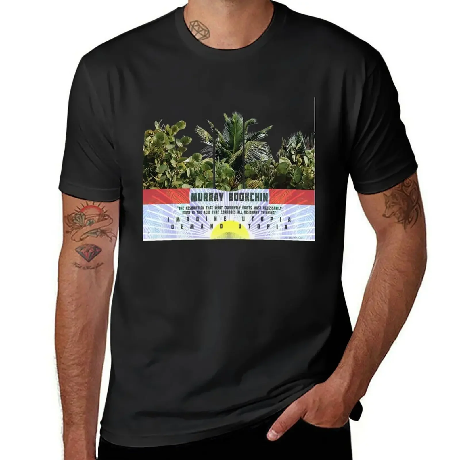 Imagine Utopia - aesthetic - Murray Bookchin T-Shirt plus size tops oversizeds customs mens tall t shirts