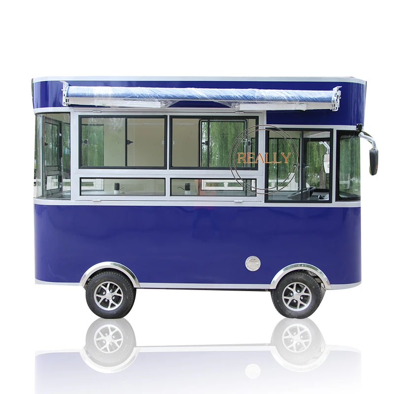 

Mobile four-wheeled Dining Car Mobile Gourmet Snack Car multi-function Electric Fried Fast Food Truck