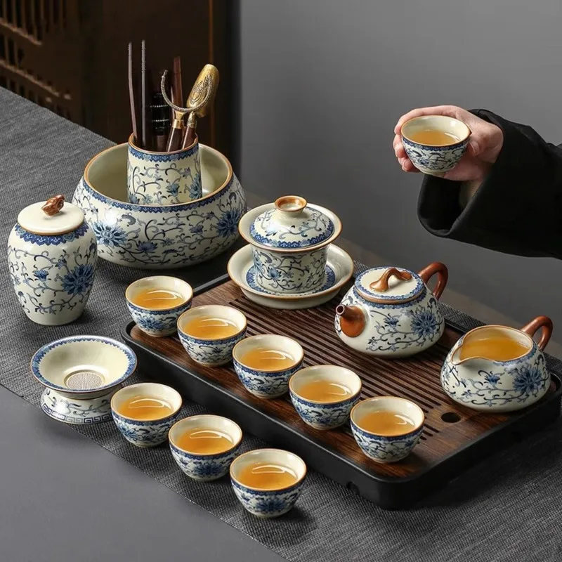 

tea set, household set of teapot, teacup, Guanyun tea tray