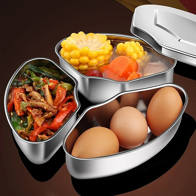 1PC Stainless Steel Steaming Plate Fan Shaped Divided Steaming Plate Household Food Steaming Bowl Kitchen Accessories