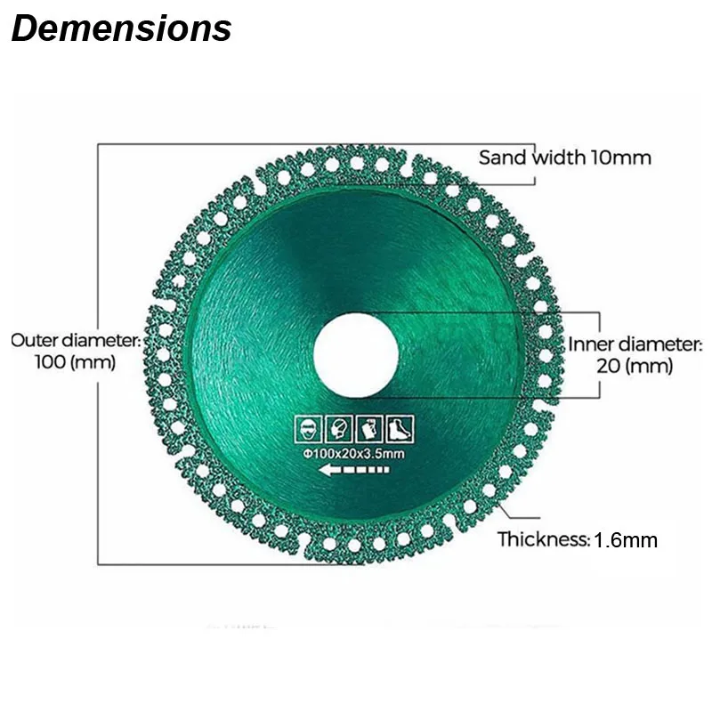 Hoja de sierra de corte multifuncional compuesta, disco circular de diamante, azulejo de cerámica, vidrio, madera, mármol, PVC, amoladora angular ultrafina de 100mm