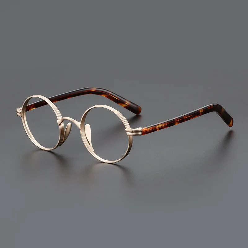 FIRADA nowe mody małe okrągłe okulary Retro okulary z czystego tytanu wygodne oprawki do okularów dla mężczyzn i kobiet ST10881-C — zdjęcie 5