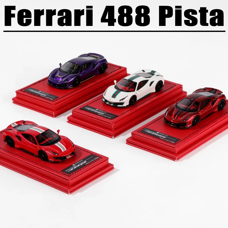 RW 1/64 Ferrari 488 Pista legering speelgoedmotor gegoten metalen model cadeau